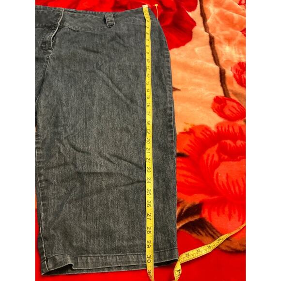 Lane Bryant Venezia Blue Jeans Women Sz 24 Short Wide Legged Dark Wash Stretch - Picture 10 of 11